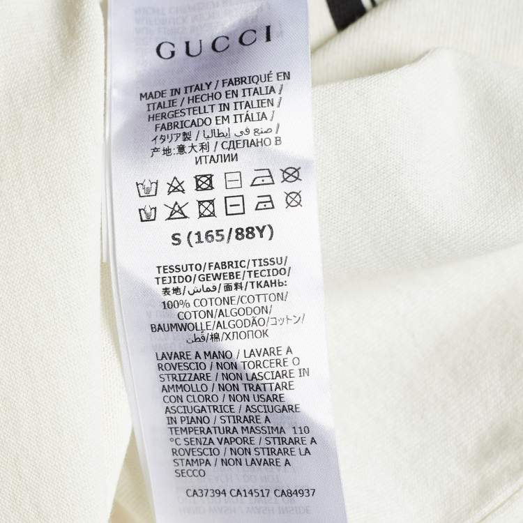 Pre Owned Gucci Off-White Mad Cookies Print Cotton Jersey T-Shirt S