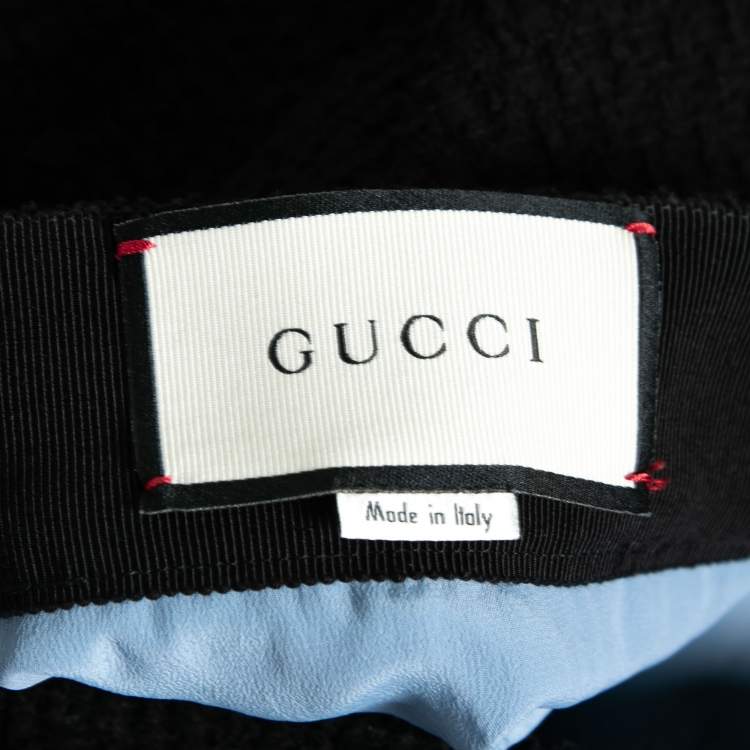 Pre Owned Gucci Black Tweed A-Line Short Skirt S