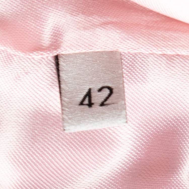 Pre Owned Gucci Black Leather Ruffled Web Ribbon Bow Tie Bomber Jacket M