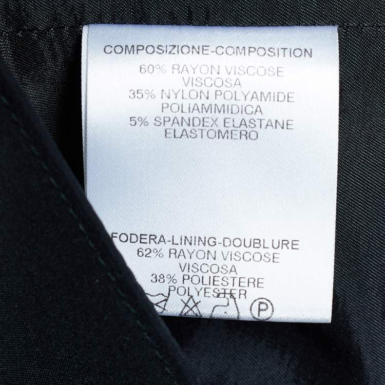 Pre Owned Gucci Black Cady Ruched Belt Detail Knee-Length Skirt S