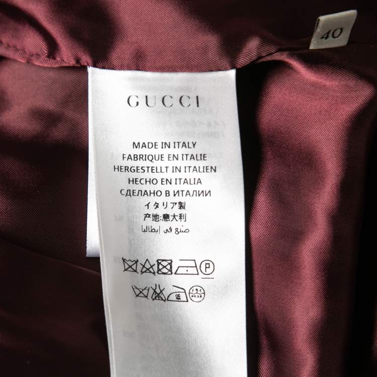 Pre Owned Gucci Blue & Black Satin Ghost Skull-Embroidered Bomber Jacket S