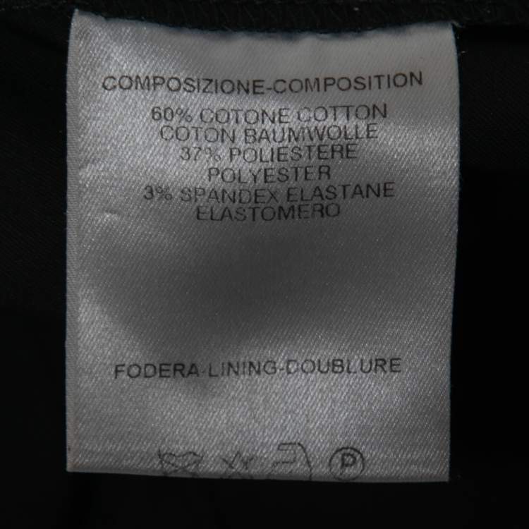 Pre Owned Gucci Black Cotton Overlay Detail Skirt M