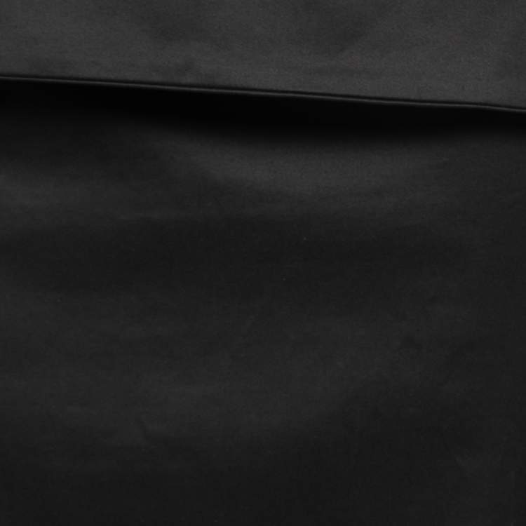 Pre Owned Gucci Black Cotton Overlay Detail Skirt M