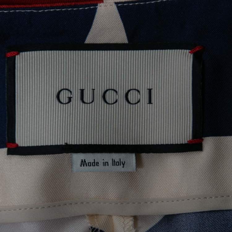 Pre Owned Gucci Multicolor Stars Print Silk Pleated Palazzo Pants S