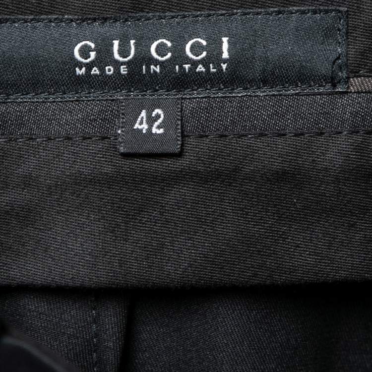 Pre Owned Gucci Black Silk Bootcut Leg Trousers M