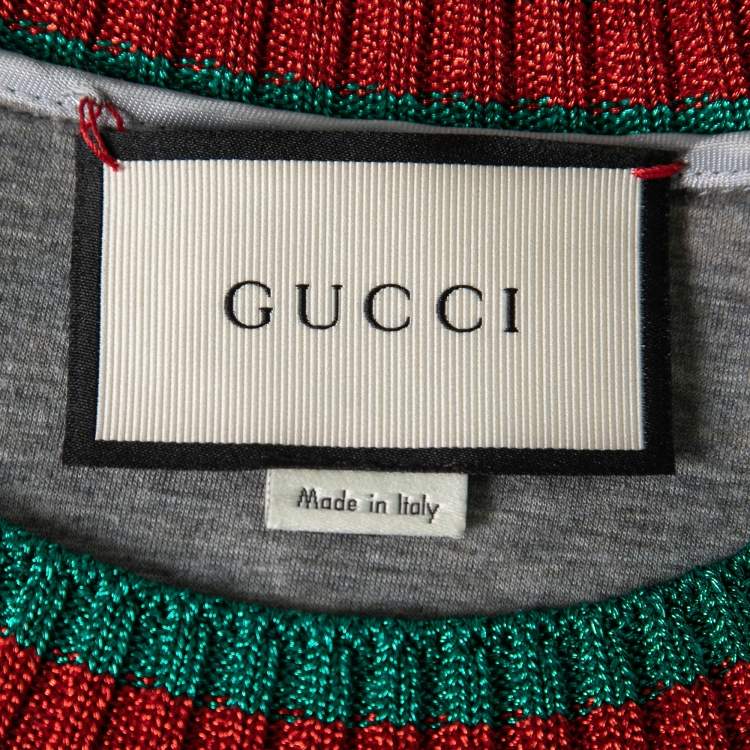 Pre Owned Gucci Multicolor Floral Printed Cotton Tiger Sequin Embellished Sweatshirt M