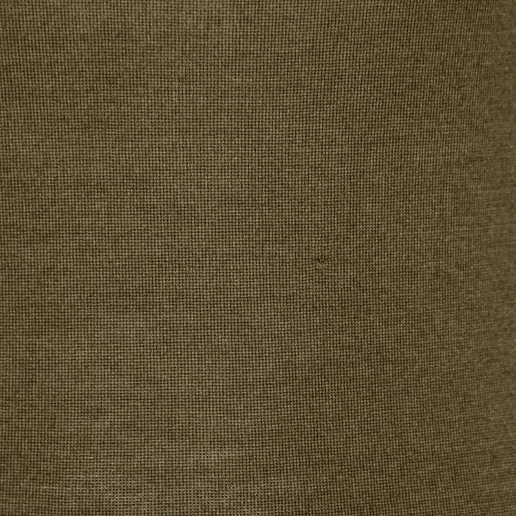 Pre Owned Gucci Olive Green Knit Lace Trimmed Sleeveless Tank Top XS