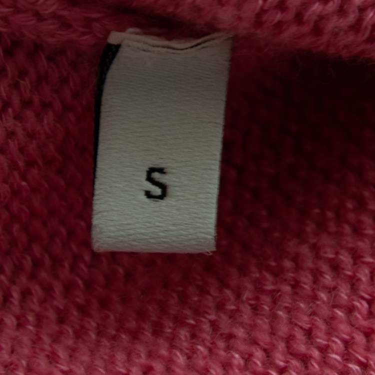 Pre Owned Gucci Pink Cashmere Embroidered Sweater S 