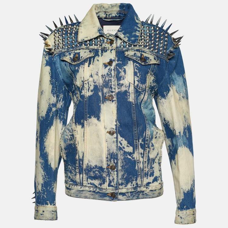 Gucci Blue Acid Wash Denim Studded Denim Jacket S Gucci | TLC