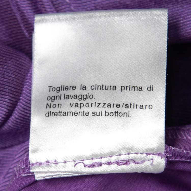 Pre Owned Gucci Purple Cotton Belted Trousers M   