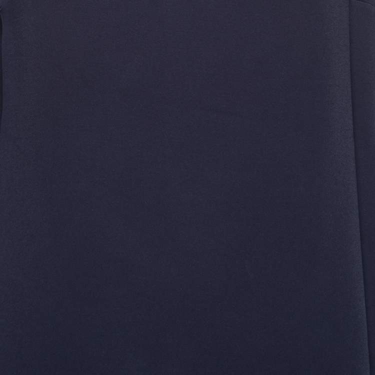 Pre Owned Gucci Navy Blue Crepe Contrast Trim Shift Dress S
