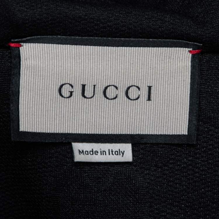 Pre Owned Gucci Black GG Jacquard Jersey Zip-Front Jacket XS