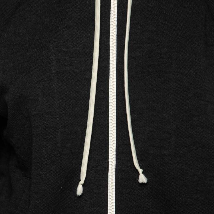 Pre Owned Gucci Black GG Jacquard Jersey Zip-Front Jacket XS