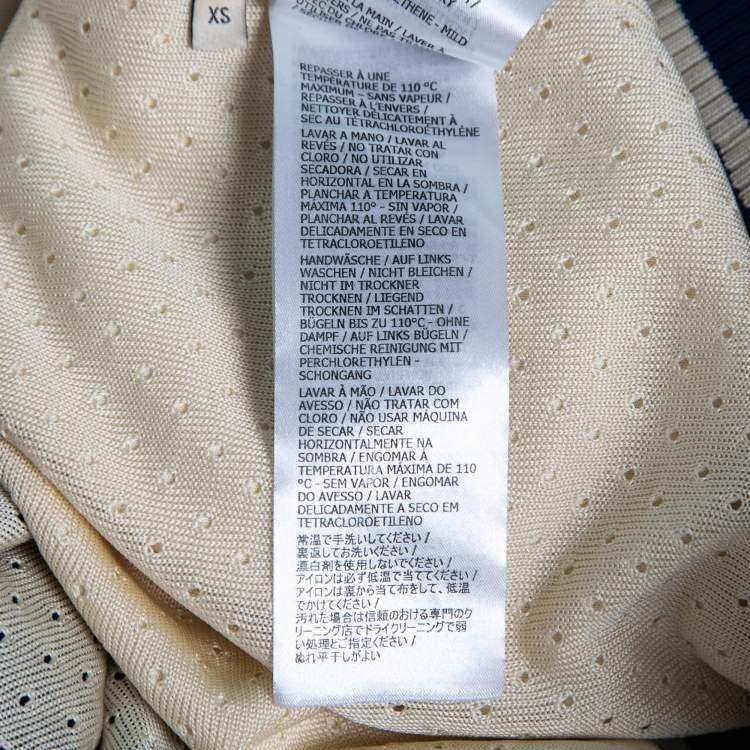 Pre Owned Gucci Cream Knit Web Stripe Trimmed Zip Front Jacket XS