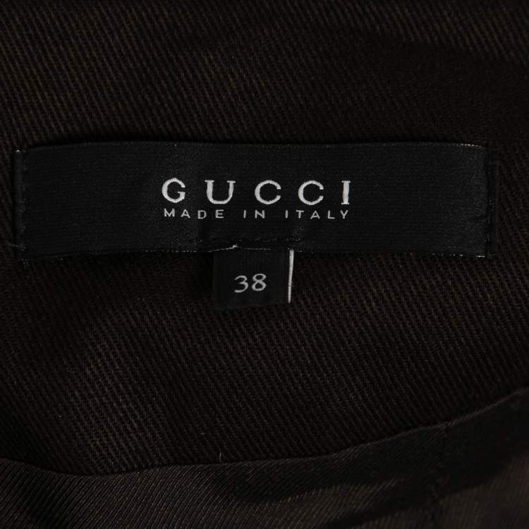 Pre Owned Gucci Dark Brown GG Monogram Velvet Mini Skirt S