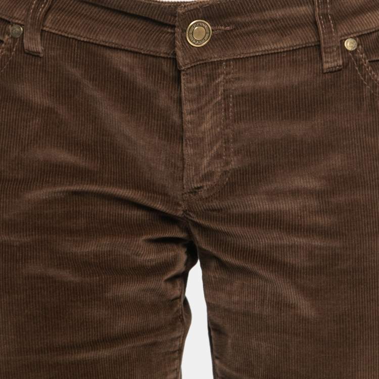 Pre Owned Gucci Brown Corduroy Straight-Leg Jeans M Waist 32"