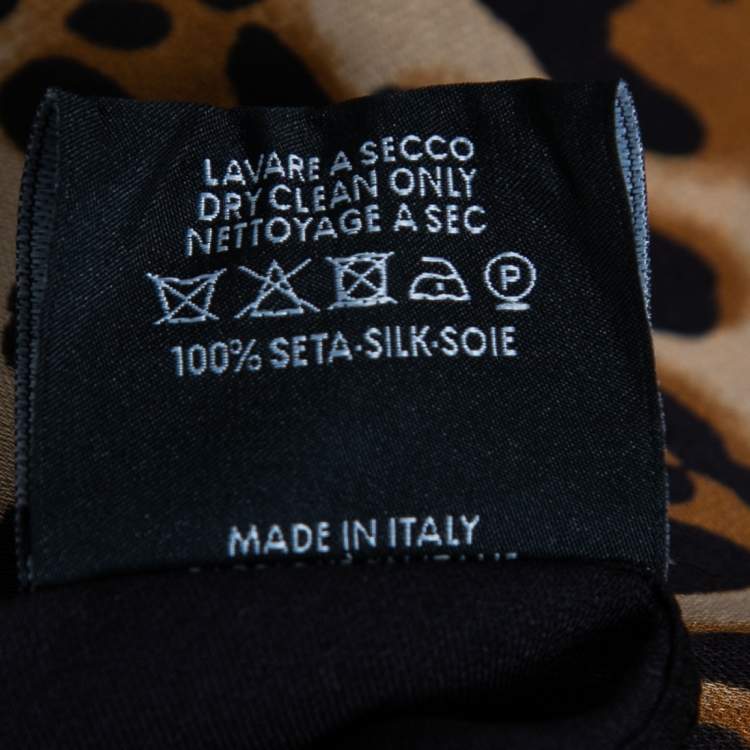Pre Owned Gucci Brown/Black Animal Print Silk Shrug One Size