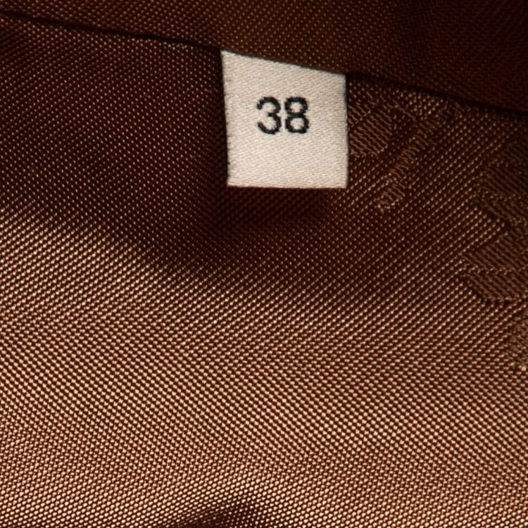 Pre Owned Gucci Brown GG Canvas Leather Trim Jacket & Shorts Set S  