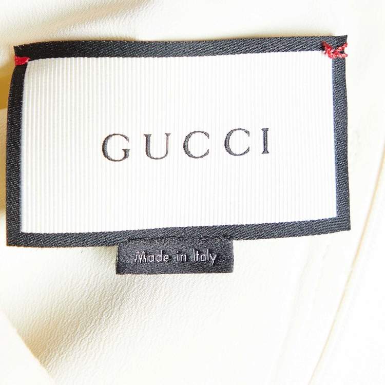 Pre Owned Gucci Cream Wool & Silk Mini Dress L