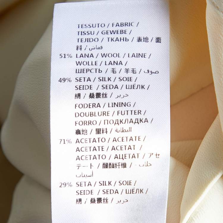 Pre Owned Gucci Cream Wool & Silk Mini Dress L