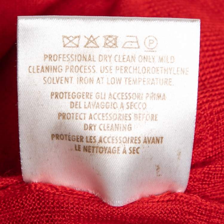 Pre Owned Gucci Red Cashmere & Wool Knit Jumper XS