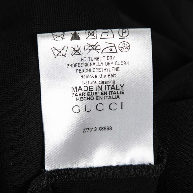 Pre Owned Gucci Black Crepe Drape Detail Sleeveless Dress S