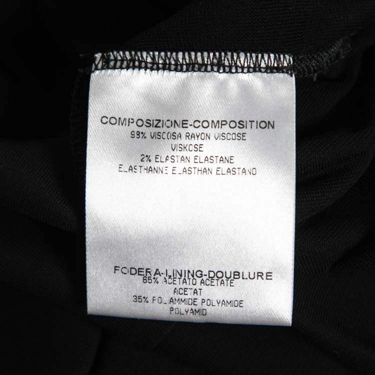 Pre Owned Gucci Black Crepe Drape Detail Sleeveless Dress S
