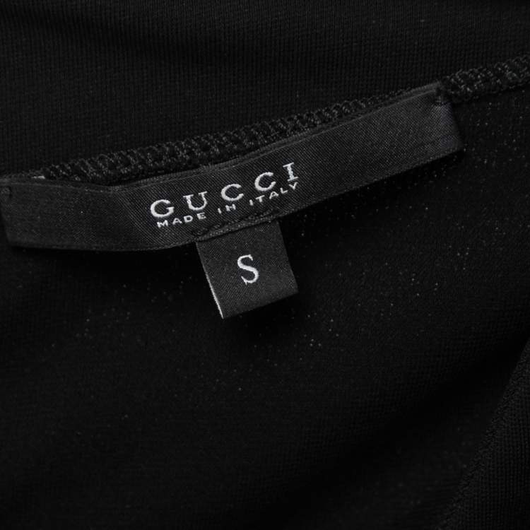 Pre Owned Gucci Black Crepe Drape Detail Sleeveless Dress S