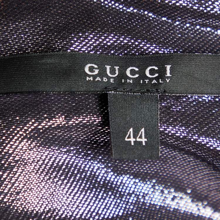 مملوكة مسبقًا Gucci Purple Lurex Silk Button Front Shirt M