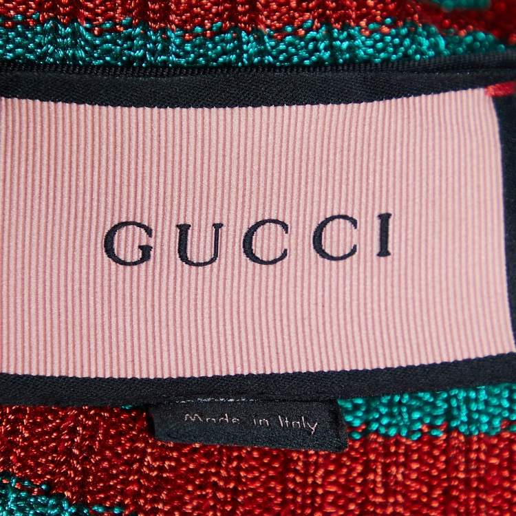 Pre Owned Gucci Black Life Is Gucci Cotton Metallic Web Trim Sweatshirt XS