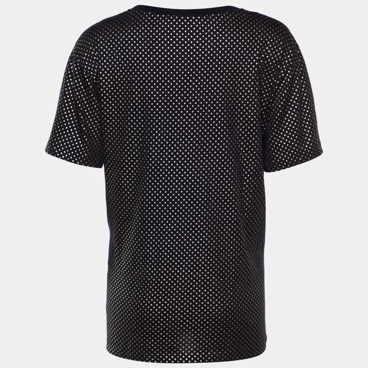 Gucci Black Star Guccy Printed Cotton Knit Oversized T-Shirt S