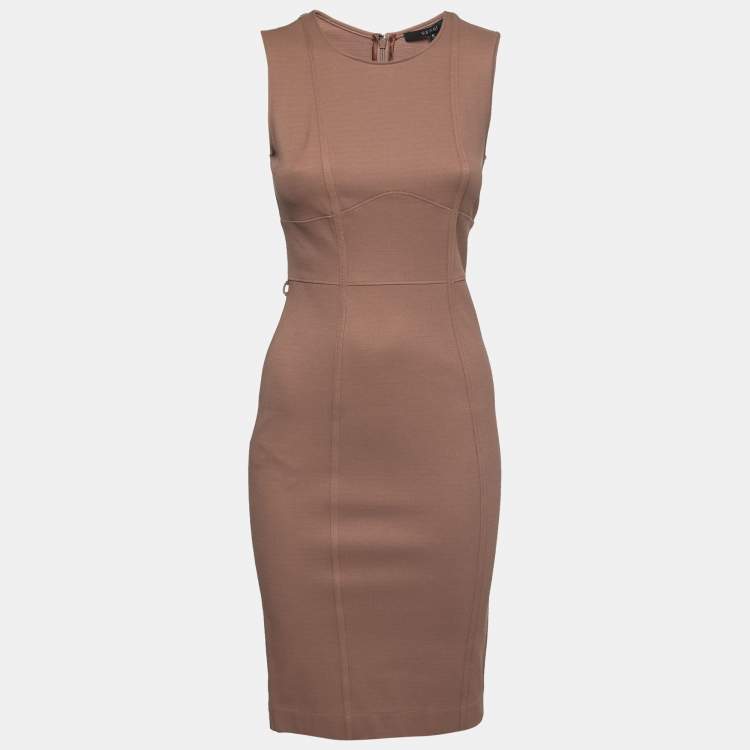 Pre Owned Gucci Pink Blush Stretch Knit Bodycon Midi Dress S