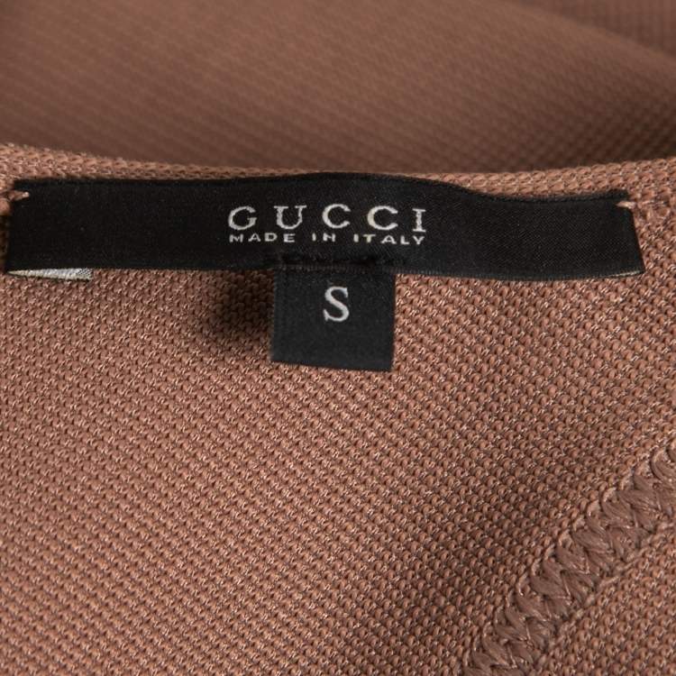 Pre Owned Gucci Pink Blush Stretch Knit Bodycon Midi Dress S