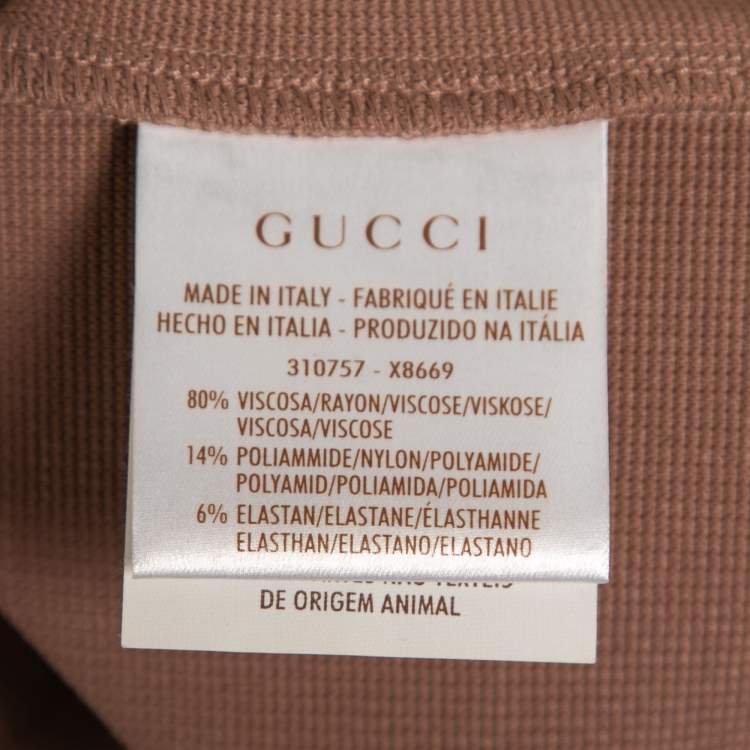 Pre Owned Gucci Pink Blush Stretch Knit Bodycon Midi Dress S