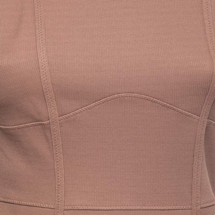 Pre Owned Gucci Pink Blush Stretch Knit Bodycon Midi Dress S