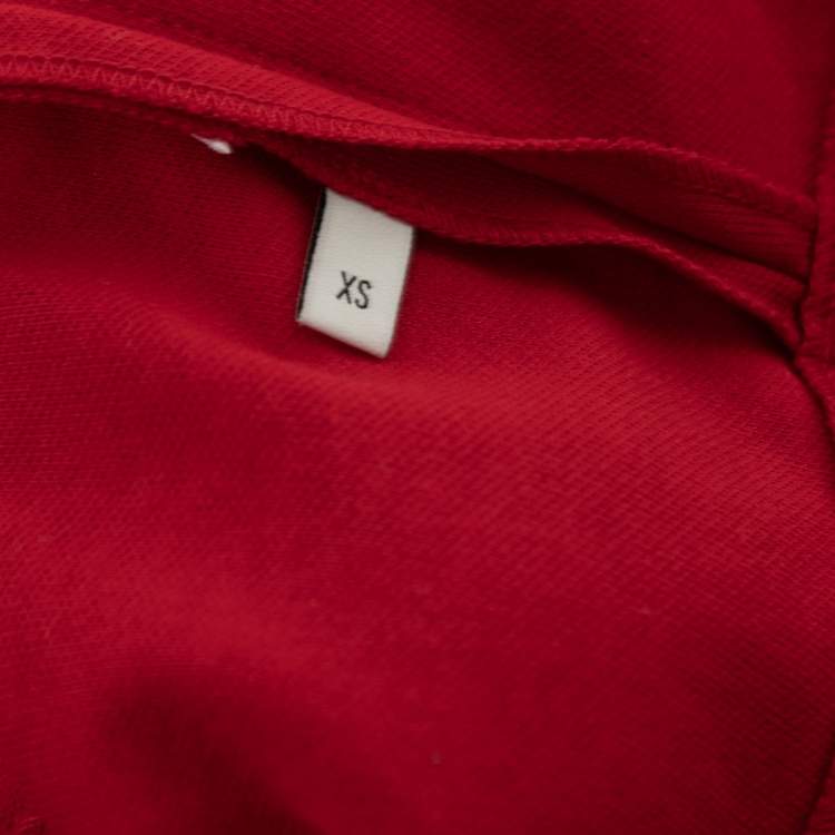 Pre Owned Gucci Red Tech Jersey Web Trim Detail Leggings XS 