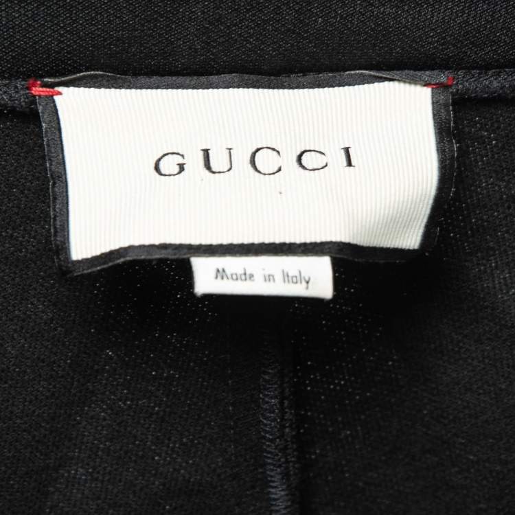 Pre Owned Gucci Black Tech Jersey Web Trim Detail Leggings XS 