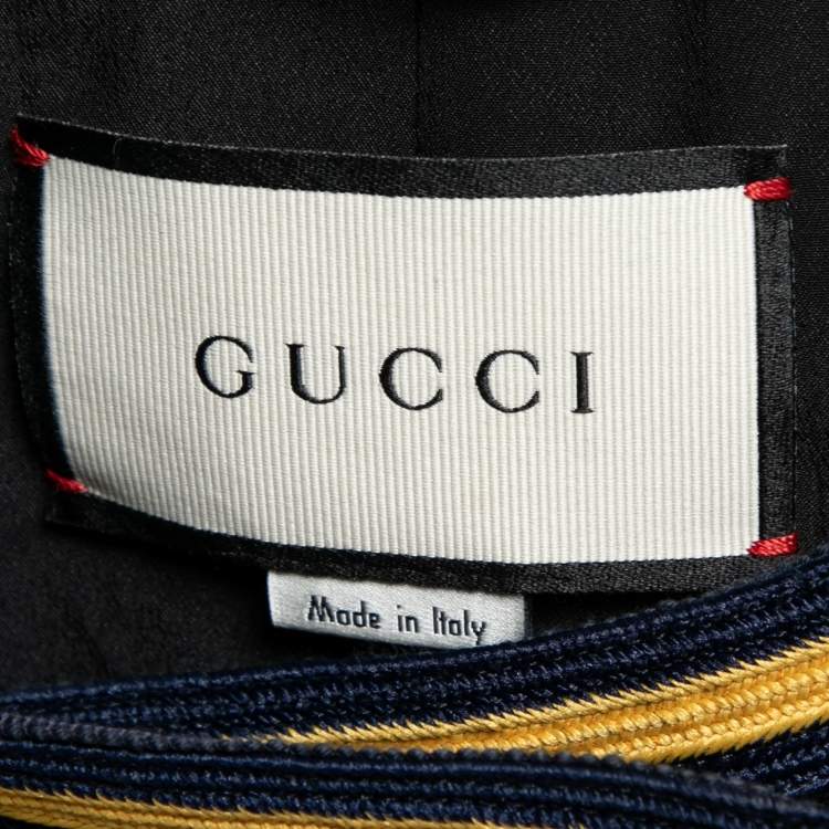 مملوكة مسبقًا Gucci Black Tweed Web Trim Detail Jacket  M