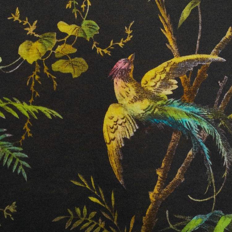 Pre Owned Gucci Black Jungle Print Neoprene Sweatshirt M