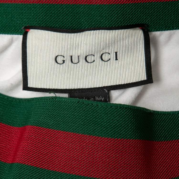 Pre Owned Gucci White Jersey Knit Web Stripe Trimmed Joggers XS
