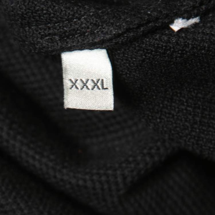 Pre Owned Gucci Black Cotton Stripe Detail Polo T-Shirt 3XL