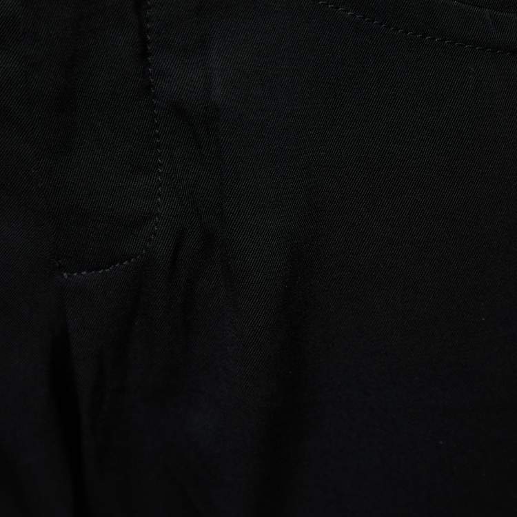 Pre Owned Gucci Vintage Black Wool Wide Loop Detail Pants M