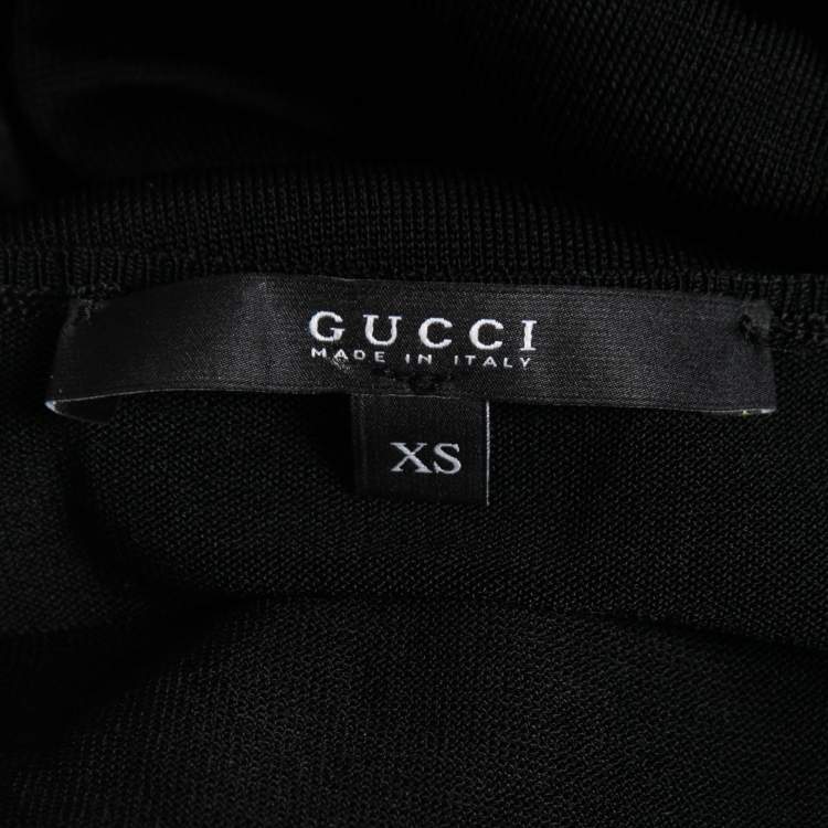 Pre Owned Gucci Black Knit Ring-Front Detail Top XS