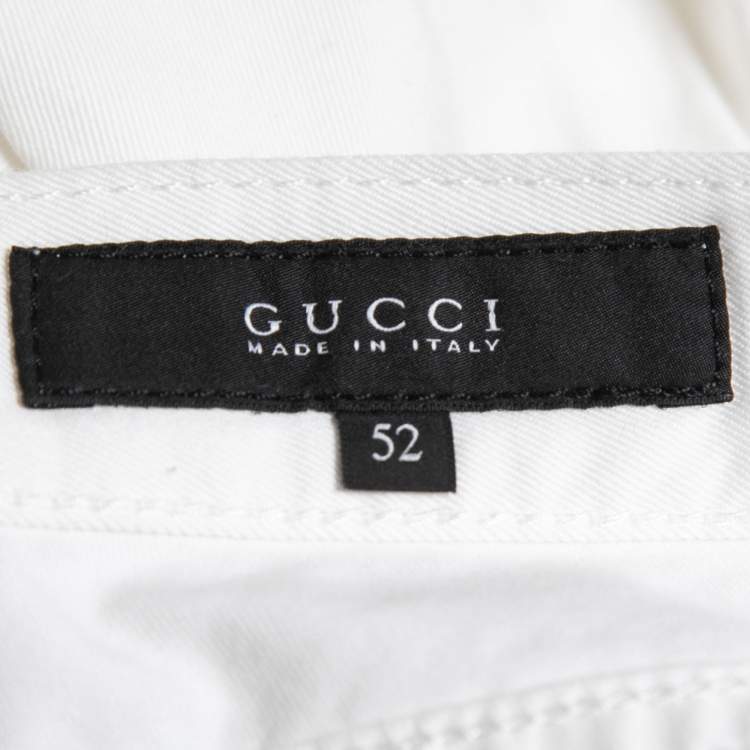 Pre Owned Gucci White Denim Skinny Fit Jeans XL Waist 36"