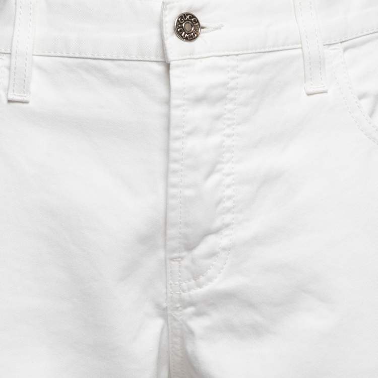 Pre Owned Gucci White Denim Skinny Fit Jeans XL Waist 36"
