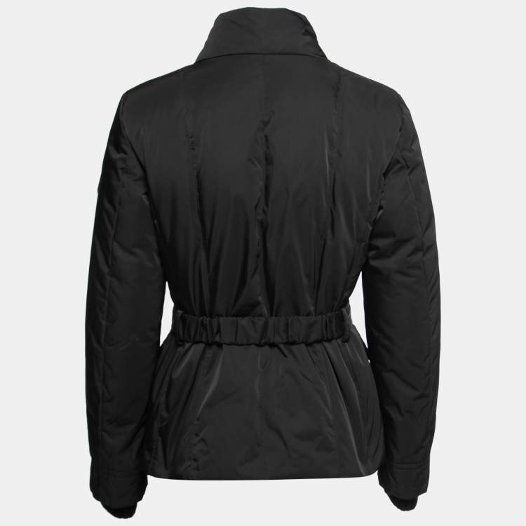 Pre Owned Gucci Black Synthetic Belted Down Jacket M