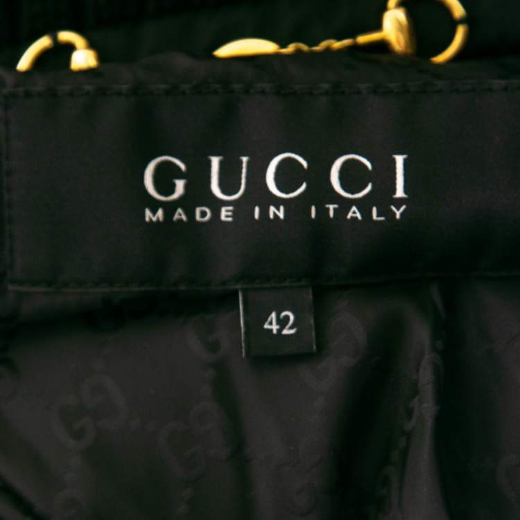 Pre Owned Gucci Black Synthetic Belted Down Jacket M
