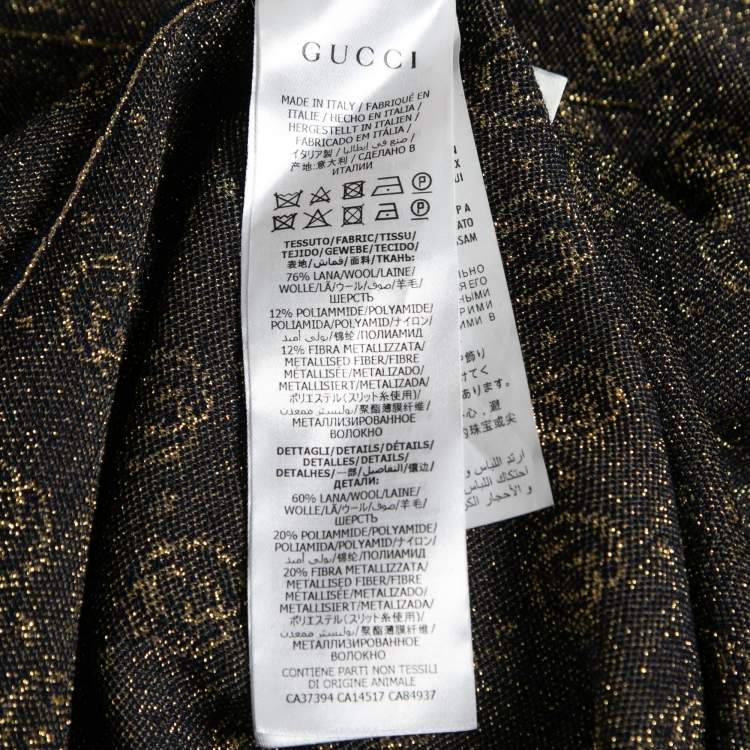 Pre Owned Gucci Dark Blue GG Monogram Lurex Knit Sleeveless Midi Dress XL