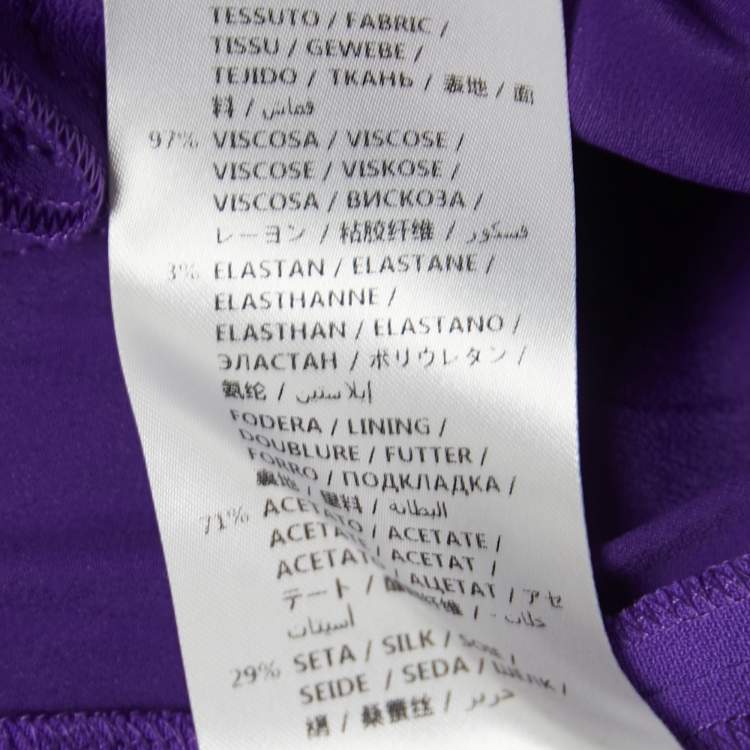 Pre Owned Gucci Purple Crepe Straight Leg Trousers S