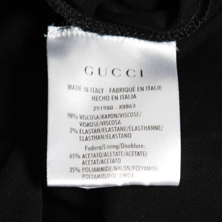 Pre Owned Gucci Black Jersey Chain Trim Detail Drop Waist Midi Dress M